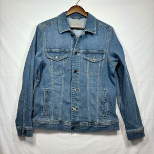 Falls Creek Women's Button Front Blue Stretch Denim Jean Jacket Sz‎ Medium